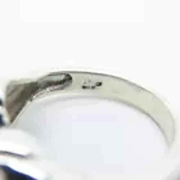 Vintage 925 Square Blue Topaz & Green Inlay Turquoise Ring  Size 5 - Picture 8 of 8